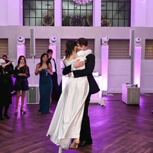 Bride and groom first dance at Waters Edge in Centerport during their wedding reception