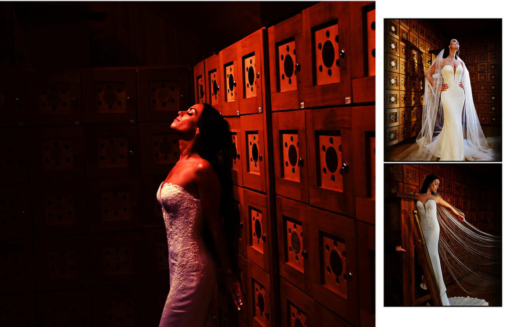 Fashionable editorial bride and groom portraits at The Lannin wedding venue on Long Island