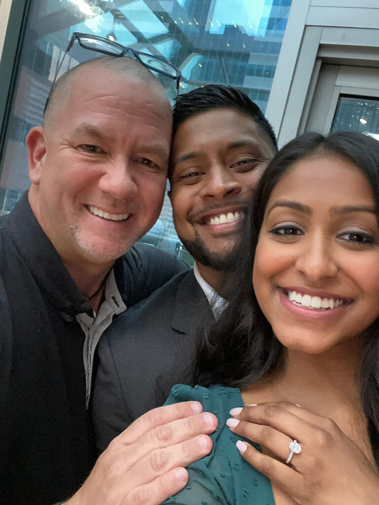 Doug Gordon with newly proposed couple NYC Patken Photographer full-time team