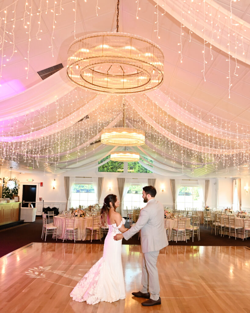 First dance in ballroom at Flowerfield wedding venue St. James NY