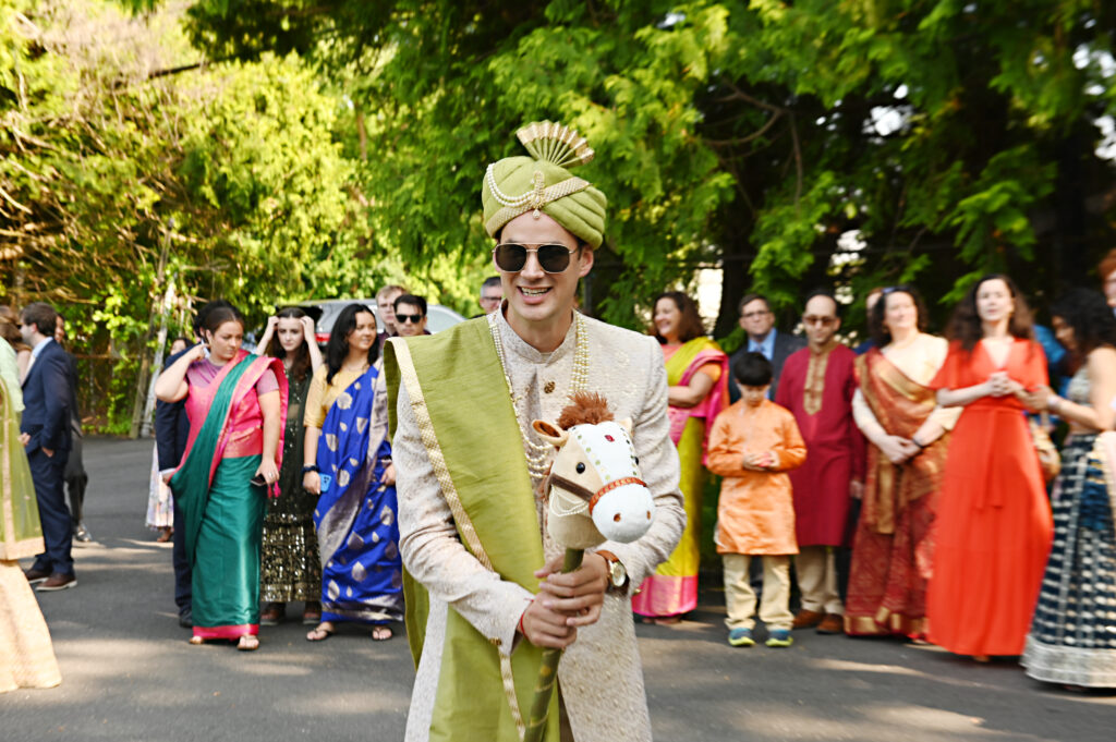 Indian groom portrait during Flowerfield wedding celebration
