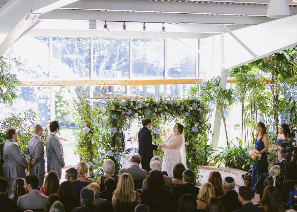 Indoor ceremony setup at Flowerfield wedding venue Long Island