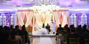 Nikah ceremony at Leonard’s Palazzo in Great Neck, NY during a Muslim wedding celebration
