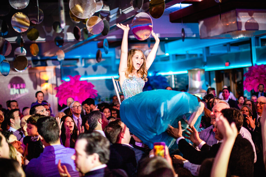 High-energy hora dance during a mitzvah celebration, captured by Doug Gordon of Patken Photographer.