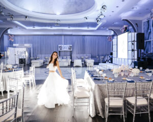 Bat Mitzvah portrait in the ballroom at The Standard at North Shore Synagogue in Syosset, NY