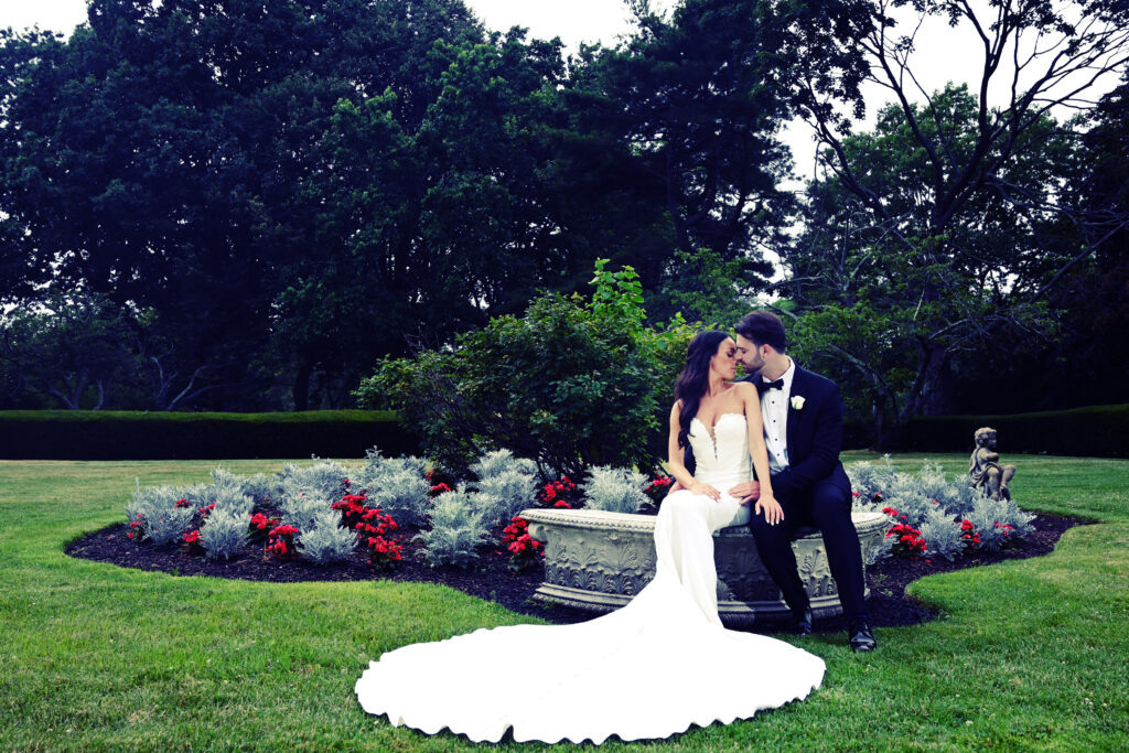 Bride and Groom Romantic garden image at The Lannin Eisenhower Park
