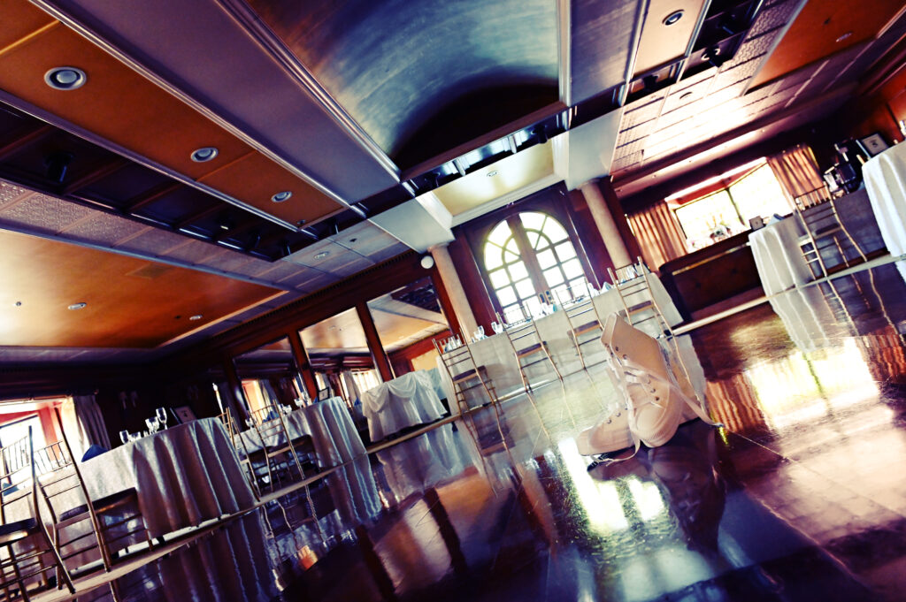 Bride and groom portrait inside Westbury Manor estate on Long Island