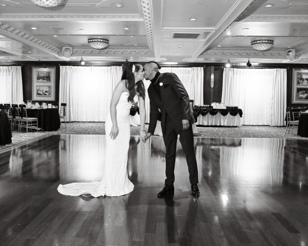 Black and white bride portrait in Westbury Manor gardens Long Island