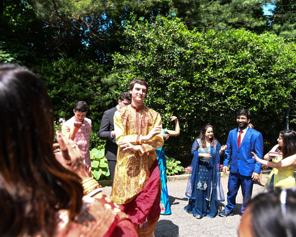 South Asian wedding procession at Westbury Manor Long Island venue