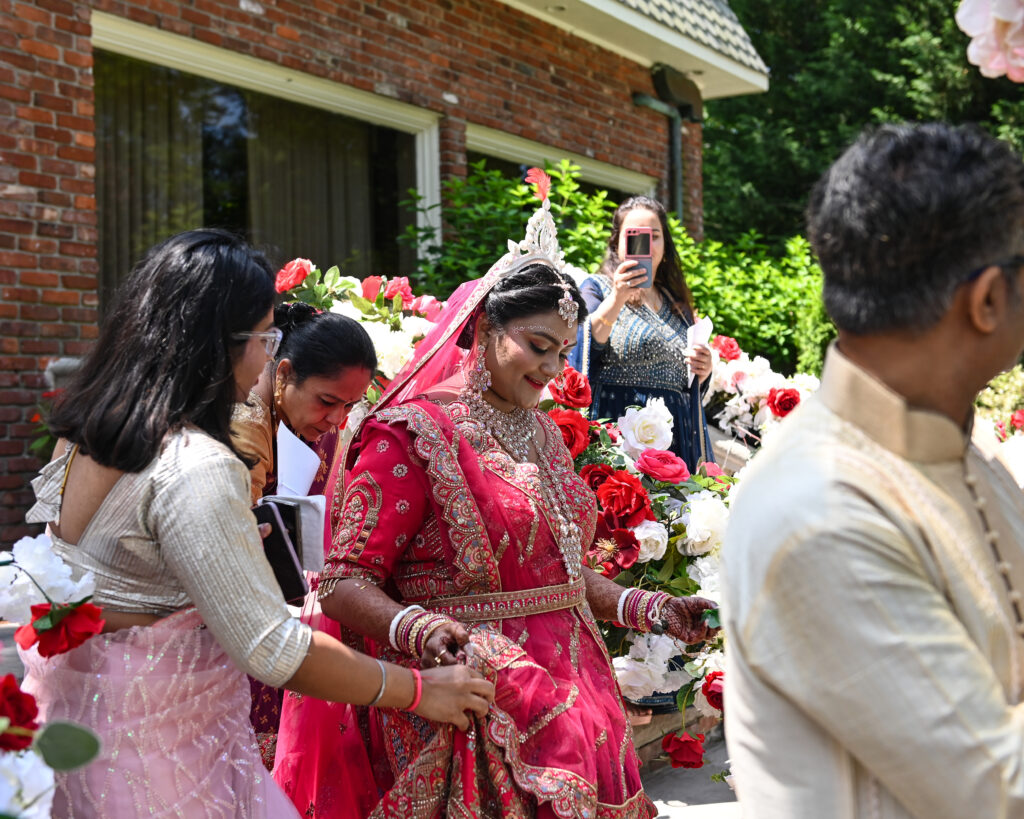 South Asian bride during wedding ritual at Westbury Manor Long Island