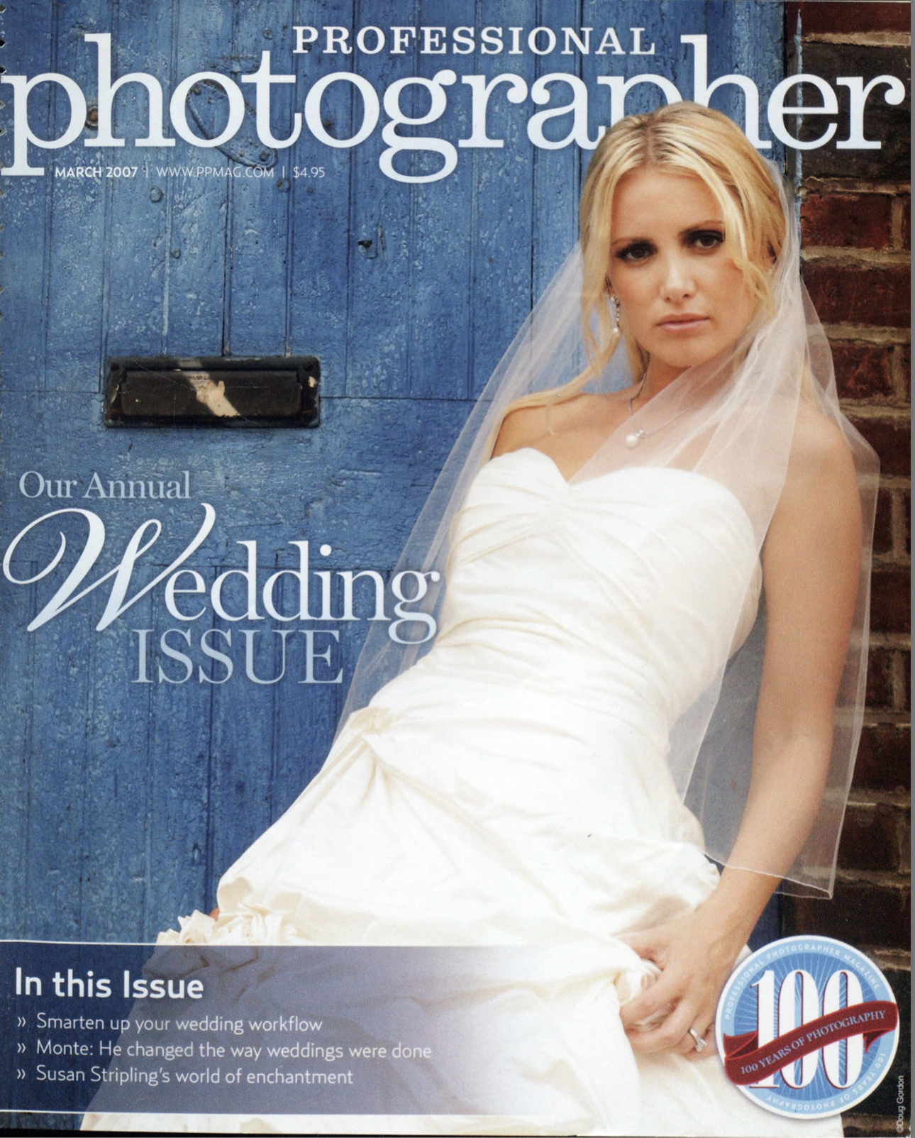 Professional Photographer magazine March 2007 Wedding Issue cover photographed by Doug Gordon of Patken Photographer
