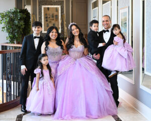 Katelyn quinceañera family portrait Jericho Terrace Long Island celebration