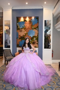 Katelyn quinceañera portrait lavender ballgown Jericho Terrace photographed by Doug Gordon Patken Photographer